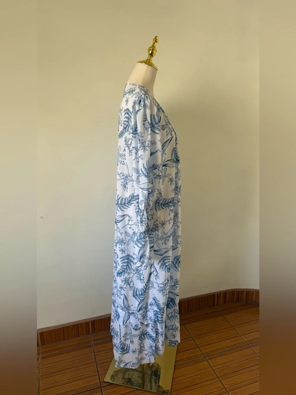 White One-Piece Swimsuit with Blue Floral Kimono Cover-Up NWOT